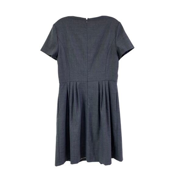 Brooks Bros Red Fleece Wool Blend Floral Embroidered Beads Pleated Shift Dress 8 - Picture 9 of 9